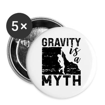 Gravity Is A Myth Retro Bouldering Hall Climber - Buttons groß 56 mm (5er Pack) - Weiß - Vorne