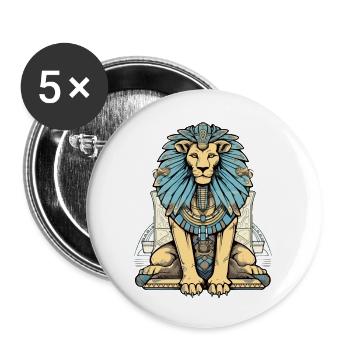 Zok le lion Egyptien - Lot de 5 grands badges (56 mm) - blanc - Devant