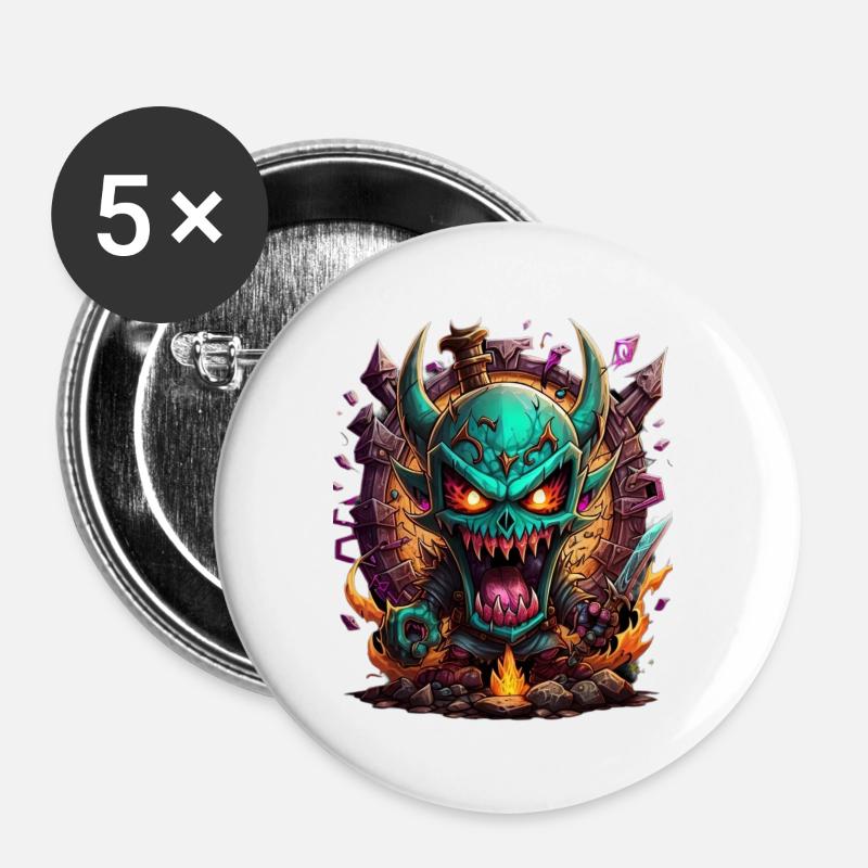 Graffiti Monster - Buttons large 2.2''/56 mm (5-pack) - white