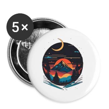 Aventure - Lot de 5 grands badges (56 mm) - blanc - Devant