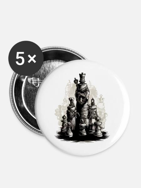 Besiegter Gegner - Buttons groß 56 mm (5er Pack) - Weiß