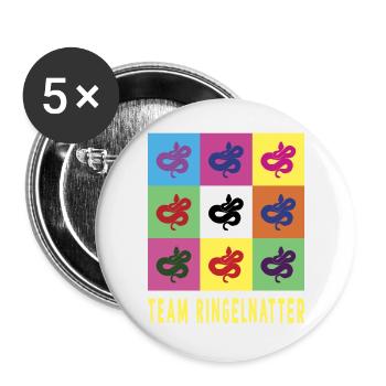 Team grass snake - Buttons large 2.2''/56 mm (5-pack) - white - Front
