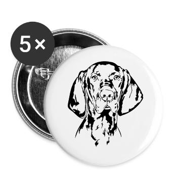 Hungarian Vizsla Portrait Dog Dogs Wilsigns - Buttons large 2.2''/56 mm (5-pack) - white - Front