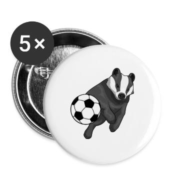 Dachs Fußballspieler Fußball - Buttons groß 56 mm (5er Pack) - Weiß - Vorne