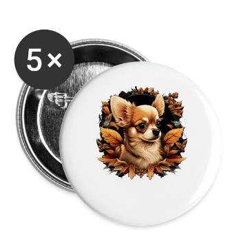 Chihuahua | Thanksgiving Day Farmer Food Autumn - Buttons large 2.2''/56 mm (5-pack) - white - Front