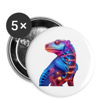 Neon Illuminated Dragon - Buttons large 2.2''/56 mm (5-pack) - white - Front