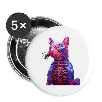 Luminous Anatomy Cat Sculpture - Buttons large 2.2''/56 mm (5-pack) - white - Front
