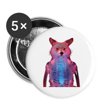Glowing fox with neon effect - Buttons large 2.2''/56 mm (5-pack) - white - Front