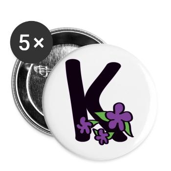 K as in cheeky - Buttons large 2.2''/56 mm (5-pack) - white - Front