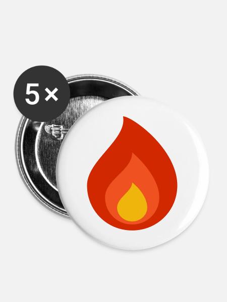 Vier - Buttons groß 56 mm (5er Pack) - Weiß