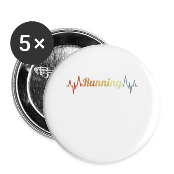 Palpitations cardiaques du coureur - Lot de 5 grands badges (56 mm) - blanc - Devant