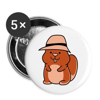 Hamster drôle - Lot de 5 grands badges (56 mm) - blanc - Devant