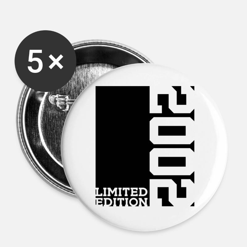 LIMITED EDITION 2002 24TH BIRTHDAY - Buttons large 2.2''/56 mm (5-pack) - white