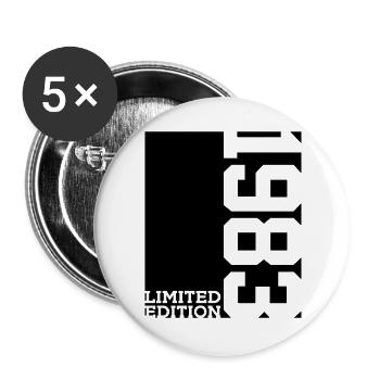 LIMITED EDITION 1983 43RD BIRTHDAY - Buttons large 2.2''/56 mm (5-pack) - white - Front