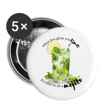 Quand Live vous donne des limes - Lot de 5 grands badges (56 mm) - blanc - Devant
