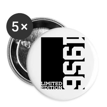 ÉDITION LIMITÉE 70E ANNIVERSAIRE 1956 - Lot de 5 grands badges (56 mm) - blanc - Devant