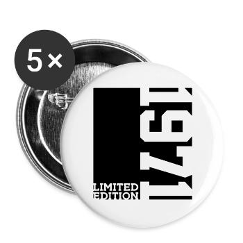ÉDITION LIMITÉE 55E ANNIVERSAIRE 1971 - Lot de 5 grands badges (56 mm) - blanc - Devant