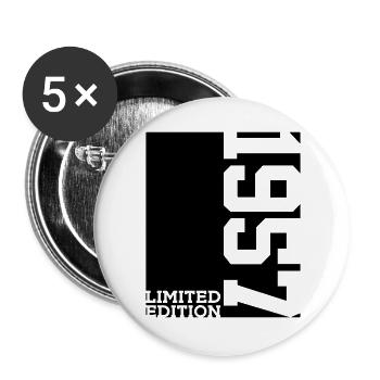 ÉDITION LIMITÉE 69E ANNIVERSAIRE 1957 - Lot de 5 grands badges (56 mm) - blanc - Devant