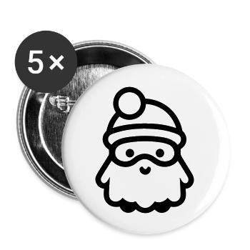 Little Father Christmas - Buttons large 2.2''/56 mm (5-pack) - white - Front