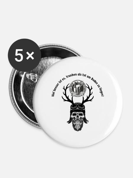 Trinkspruch - Buttons groß 56 mm (5er Pack) - Weiß