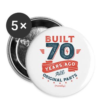 Build 70 Years Ago, All Original Parts (mostly). - Buttons groß 56 mm (5er Pack) - Weiß - Vorne