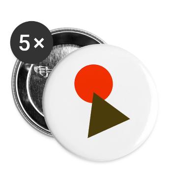circle and triangle - Buttons large 2.2''/56 mm (5-pack) - white - Front