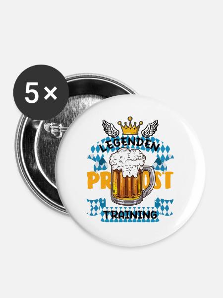 Legenden Training - Buttons groß 56 mm (5er Pack) - Weiß
