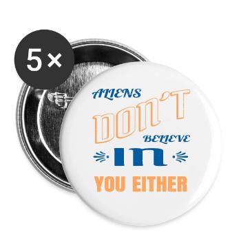 alien abduction ancient egyptian funny jokes - Buttons groß 56 mm (5er Pack) - Weiß - Vorne