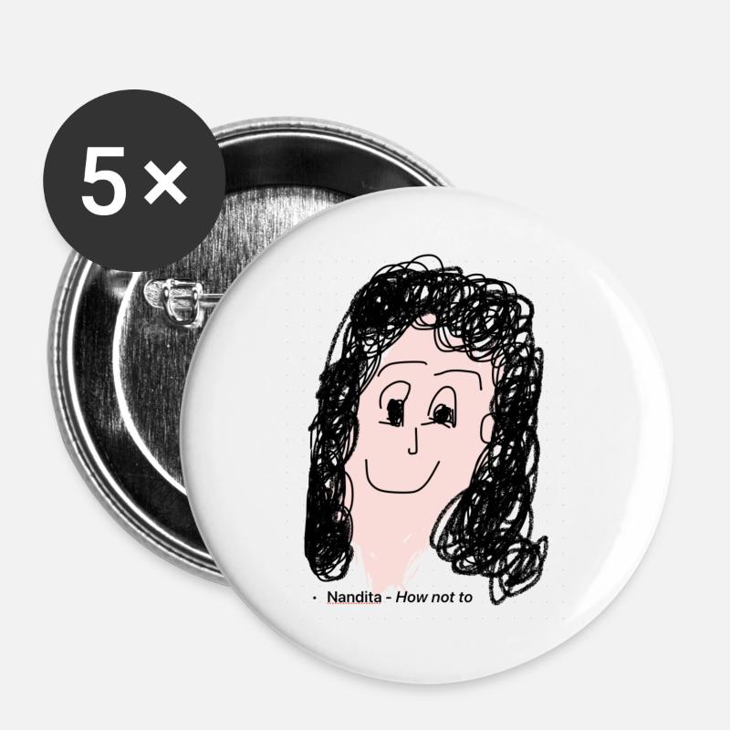 How not to - Buttons large 2.2''/56 mm (5-pack) - white