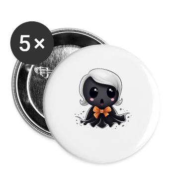 Figurine fantôme vampirique kawaii - Lot de 5 grands badges (56 mm) - blanc - Devant