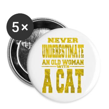 being a grandma quote cat angry grandma family - Buttons groß 56 mm (5er Pack) - Weiß - Vorne