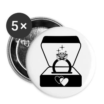 Juwelier Ehering in Box - Buttons groß 56 mm (5er Pack) - Weiß - Vorne