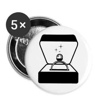 Ring with pearl in box - Buttons large 2.2''/56 mm (5-pack) - white - Front