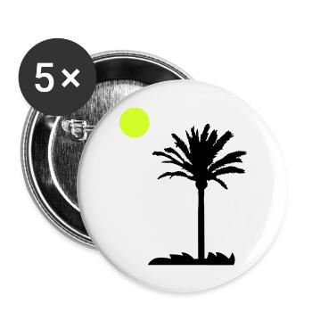 palme - Buttons groß 56 mm (5er Pack) - Weiß - Vorne