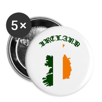 irland country - Buttons groß 56 mm (5er Pack) - Weiß - Vorne