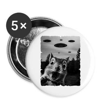 Squirrel Alien Invasion Uap Weirdcore - Buttons large 2.2''/56 mm (5-pack) - white - Front