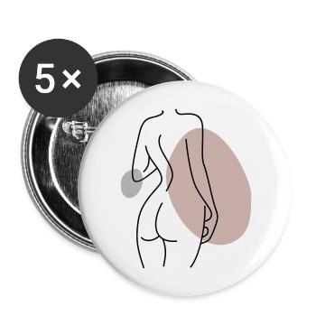 Abstract Design Back - Buttons large 2.2''/56 mm (5-pack) - white - Front