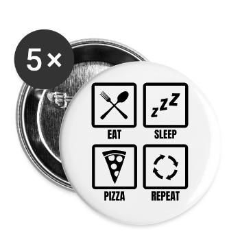 Pizza Lovers Schedule - Buttons large 2.2''/56 mm (5-pack) - white - Front