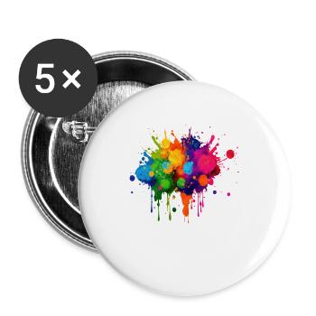 HakuMat - Buttons groß 56 mm (5er Pack) - Weiß - Vorne