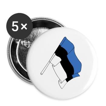 Flag Estonia - Buttons large 2.2''/56 mm (5-pack) - white - Front