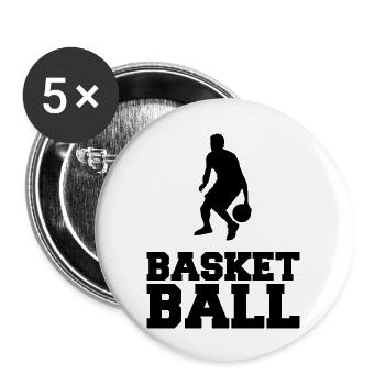 basketball - Buttons groß 56 mm (5er Pack) - Weiß - Vorne