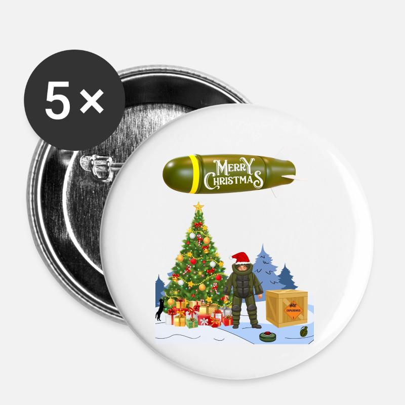 EOD Christmas - Buttons large 2.2''/56 mm (5-pack) - white