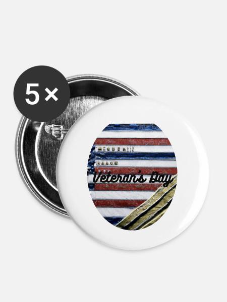 Veteranen, Veteranen, Waffenstillstand. - Buttons groß 56 mm (5er Pack) - Weiß