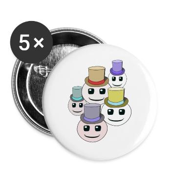 drôle, heureux, visages, fantômes, fantôme, enfant - Lot de 5 grands badges (56 mm) - blanc - Devant