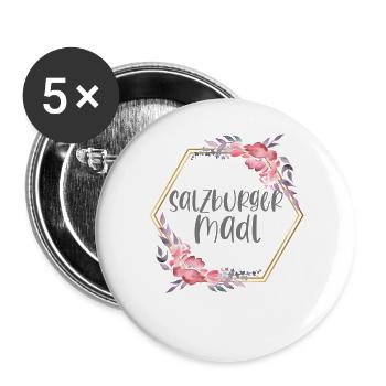 Salzburg Österreich Mädchen Heimat Geschenk - Buttons groß 56 mm (5er Pack) - Weiß - Vorne