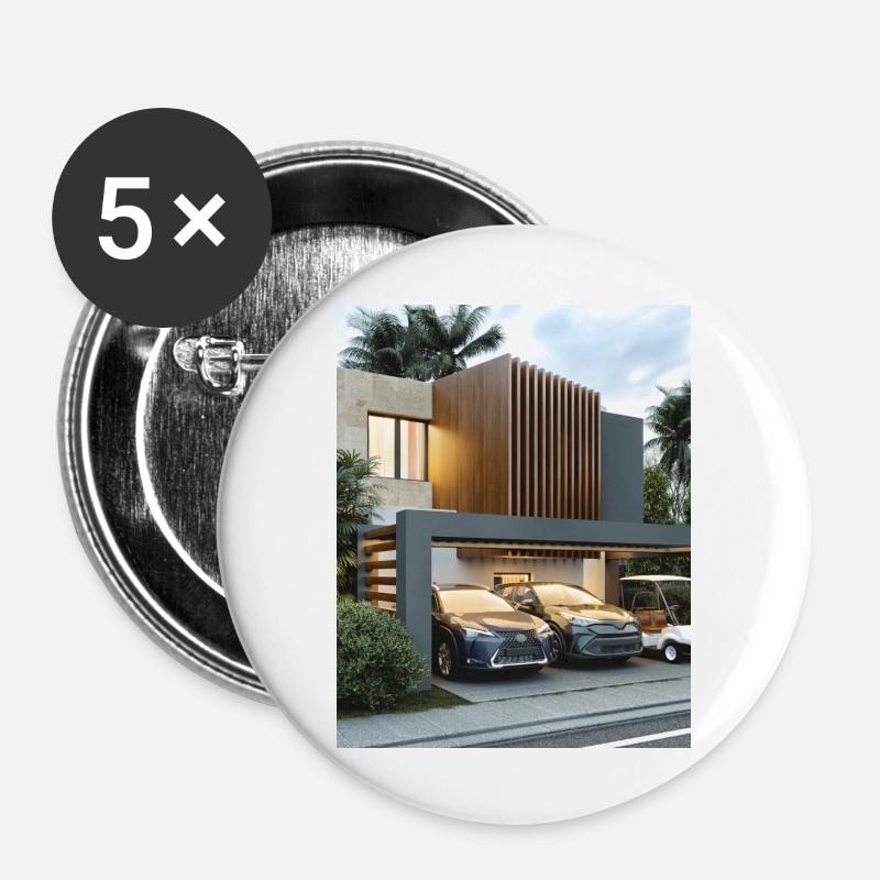 House - Buttons large 2.2''/56 mm (5-pack) - white