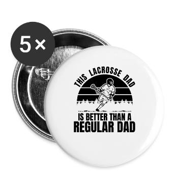 Lacrosse Dad - Buttons large 2.2''/56 mm (5-pack) - white - Front