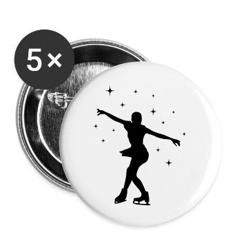 Patinage sur glace 01 - Lot de 5 grands badges (56 mm) - blanc - Devant