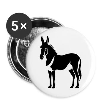 Esel - Buttons groß 56 mm (5er Pack) - Weiß - Vorne