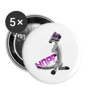 Erdmännchen NOPE - Buttons groß 56 mm (5er Pack) - Weiß - Vorne